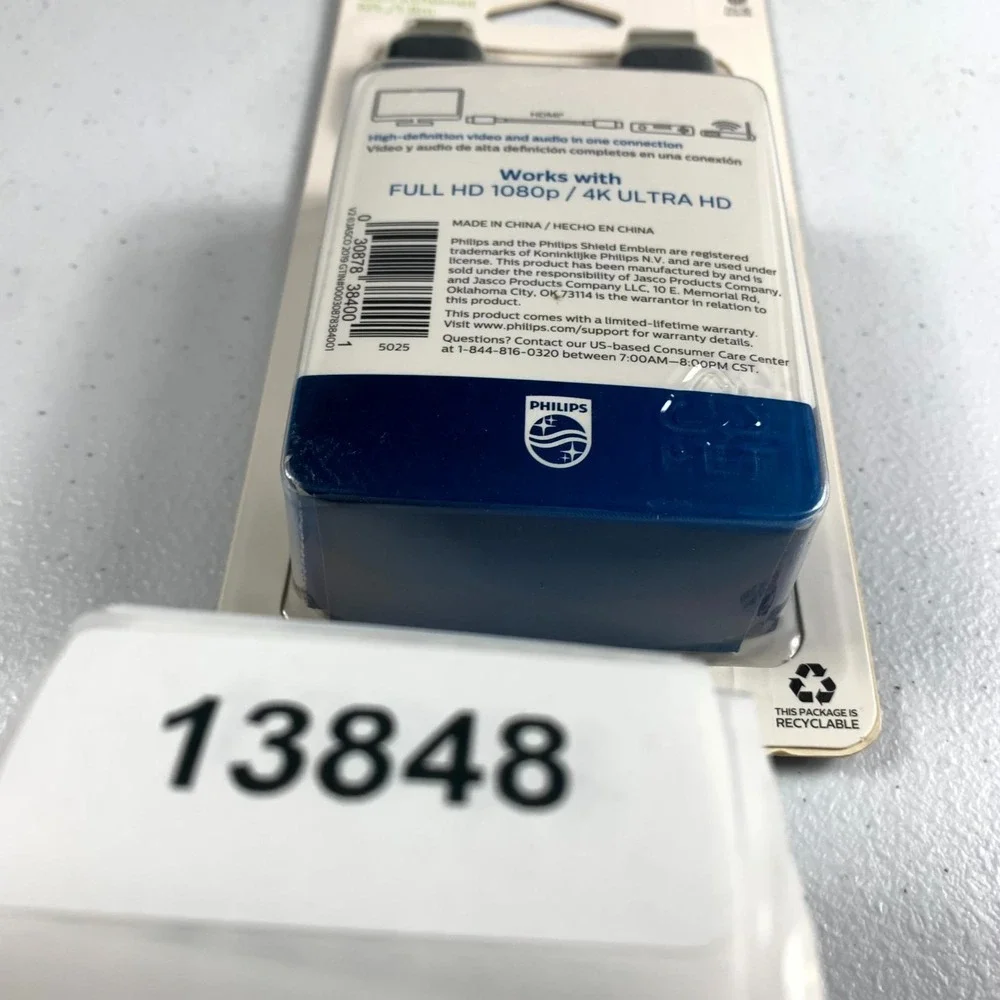 Philips High-Speed HDMI Cable w/ Ethernet 6ft 4K Ultra HD Gold-Plated Connectors